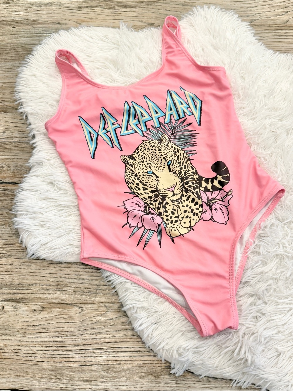 Def Leppard Girls Swimsuit One Piece Bathing Suit 10/12